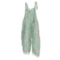 thumbnail image 1 of Spring Summer Rompers for Women Floral Printed Boho Jumpsuits Sleeveless Spaghetti Strap Wide Leg Breathable Overalls with Drawstring Mint Green M, 1 of 3