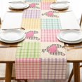 thumbnail image 1 of Spring Summer Rooster Table Runner, Colorful Buffalo Plaid Check Farmhouse Kitchen Dining Table Decor, Seasonal Burlap Home Decoration Indoor Outdoor Party Supply 13 x 72 Inches, 1 of 1