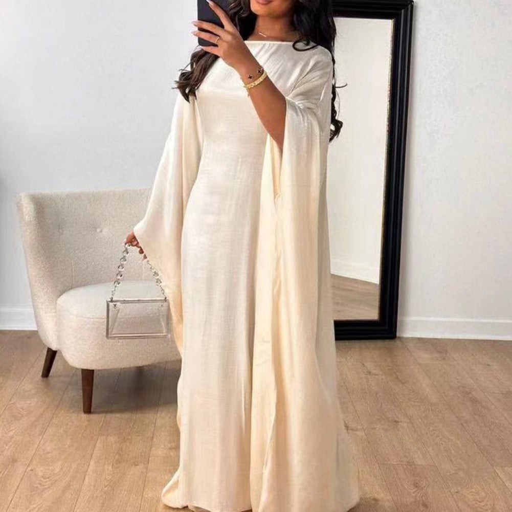 Spring Summer Sparkling Oversized Long Dress Women Batwing Sleeve Plus ...