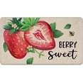 thumbnail image 1 of Spring Summer Strawberry Decorative Front Door Mat, Berry Sweet Welcome Doormat Indoor Outdoor Non-Slip Floor Entryway Rug, Fruit Bee Seasonal Home Kitchen Decoration 17x30 Inch, 1 of 6