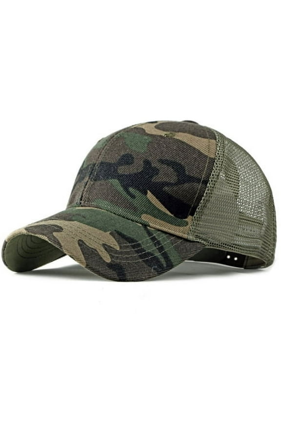 Spring Summer Sun Hat Caps for Men Women Adjustable Baseball Cap Breathable Mesh Trucker Cap Camo Camouflage Baseball Hat Women's Men's Fashion Adjustable Strapback Hats Dad Hat Visor Sports Hat