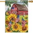 thumbnail image 1 of Spring Summer Sunflower 28 x 40 House Flag Double Sided, America Country Floral Flower Farm Barn Garden Yard Decoration, Fall Autumn Farmhouse Rustic Outdoor Décor Decorative Large Flag, 1 of 6