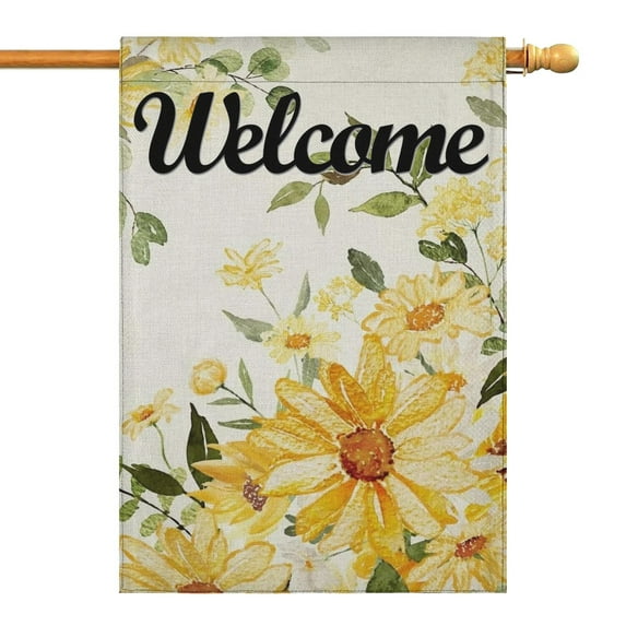 Spring Summer Sunflower Garden Flag 28x40 Inch Double Side for Outdoor Courtyard Garden Decor Flowers Welcome Holiday Flag for Outside Decoration