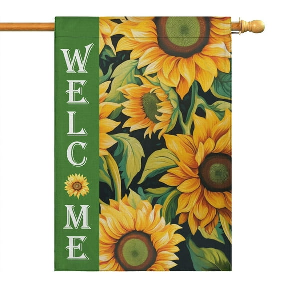 Spring Summer Sunflower Garden Flag 28x40 Inch Double Side for Outdoor Courtyard Garden Decor Flowers Welcome Holiday Flag for Outside Decoration