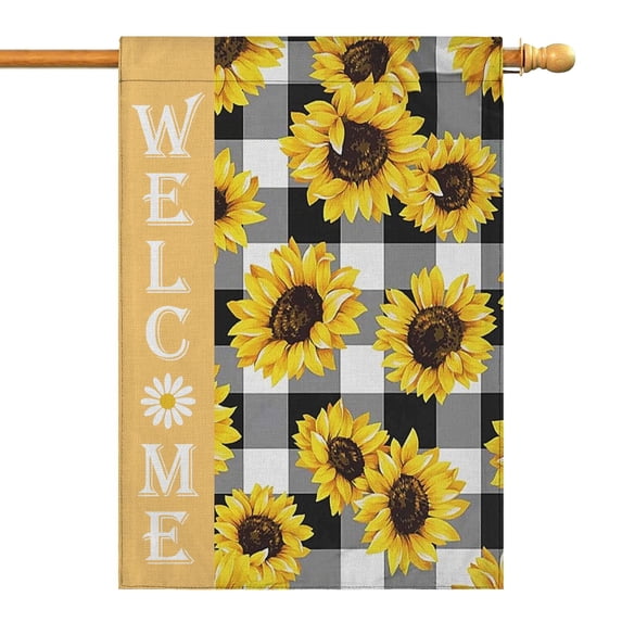 Spring Summer Sunflower Garden Flag 28x40 Inch Double Side for Outdoor Courtyard Garden Decor Flowers Welcome Holiday Flag for Outside Decoration