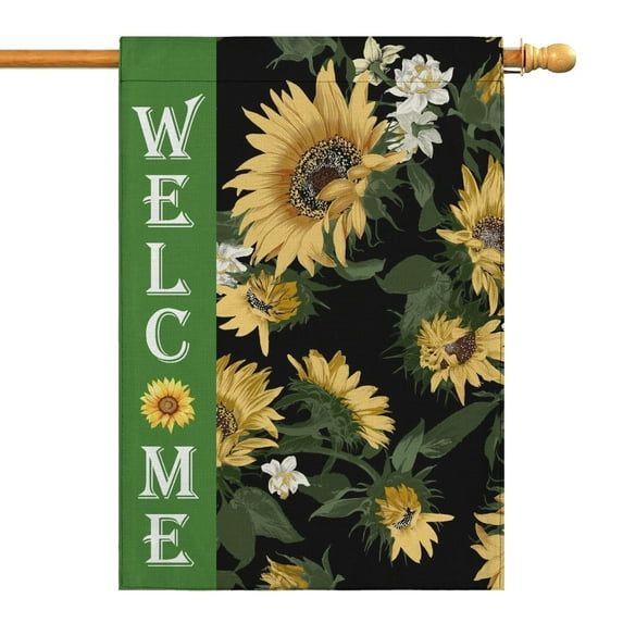 Spring Summer Sunflower Garden Flag 28x40 Inch Double Side for Outdoor Courtyard Garden Decor Flowers Welcome Holiday Flag for Outside Decoration