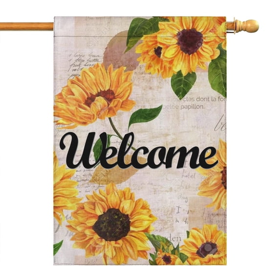 Spring Summer Sunflower Garden Flag 28x40 Inch Double Side for Outdoor Courtyard Garden Decor Flowers Welcome Holiday Flag for Outside Decoration