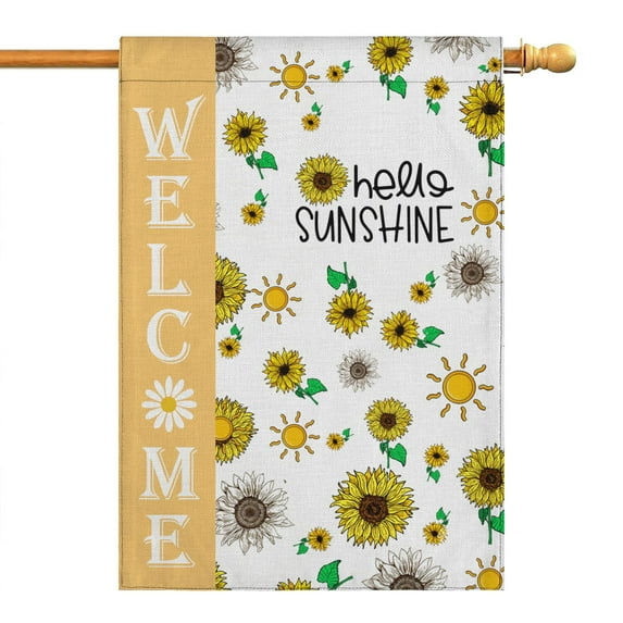 Spring Summer Sunflower Garden Flag 28x40 Inch Double Side for Outdoor Courtyard Garden Decor Flowers Welcome Holiday Flag for Outside Decoration