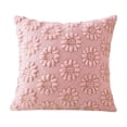 thumbnail image 1 of Spring Summer Sunflower Pillow Cover Plush Embroidered Decorative Throw Pillow Cover 18 X 18 Inch Soft Textured Accent Cushion Case for Couch Sofa Bedroom Living Room Pink 1 Pack, 1 of 5