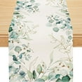 thumbnail image 1 of Spring Summer Table Runner, Spring Summer Decorations Off White Eucalyptus Leaves Green Table Runner Seasonal Summer Decor for Home Holiday Party Decor Dining Table Decoration (13'''' x 36''''), 1 of 6