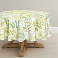 thumbnail image 1 of Spring Summer Tablecloth 60x60 Inch Round, Easter Watercolor Leaves Table Cover for Party Picnic Dinner Decor, 1 of 6