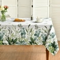 thumbnail image 1 of Spring Summer Tablecloth 60x84 Inch Rectangular, Eucalyptus Floral Table Cover for Party Picnic Dinner Decor, 1 of 6