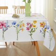 thumbnail image 1 of Spring Summer Tablecloth Rectangle 60x102 Inch,Wrinkle Resistant Pastel Flower Table Cloth, Washable Colorful Table Fabric Decoration for Picnic Dinner Outdoor, 1 of 6