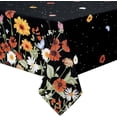 thumbnail image 1 of Spring Summer Tablecloth Rectangular 60" x 84", Waterproof Stainproof Spillproof Table Cloths Wrinkle Resistant, Washable Polyester Wildflower Table Cloth Cover for Dining/Picnic, Black, 1 of 6