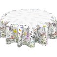 thumbnail image 1 of Spring Summer Tablecloth Round 60 Inch Easter Butterfly Floral Table Cloth Washable Plant Wildflower Printed Decorative Outdoor Table Cover for Kitchen Dining Holiday Party Picnic Indoor Home Decor, 1 of 6