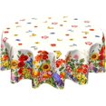 thumbnail image 1 of Spring Summer Tablecloth Round 60 Inch Watercolor Floral Table Cloth Circle Flower Seasonal Table Cover Tabletop for Home Decor Dining Room Kitchen Party Picnic, 1 of 7