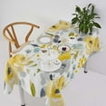 thumbnail image 1 of Spring Summer Tablecloth, Watercolor Bright Yellow Blue Wild Flowers Abstract Botanical Print Table Cover for Party Picnic Dinner Decor 60x84in, 1 of 6