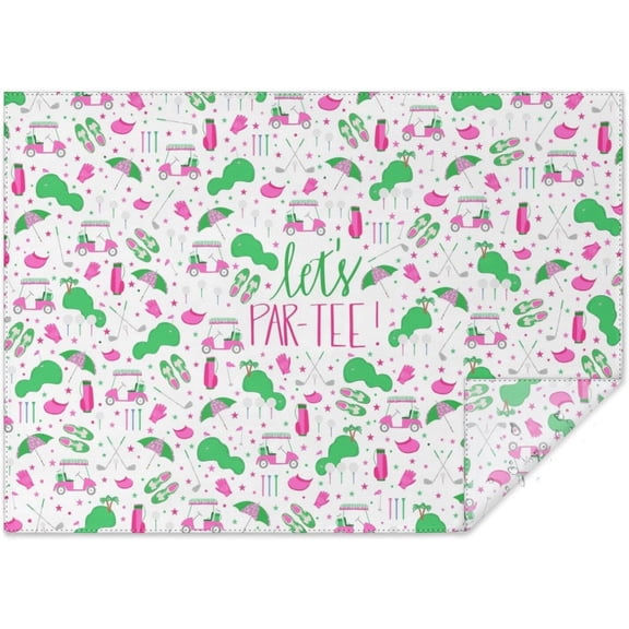 Spring Summer Tablecloth Waterproof Fabric Oblong Rectangular Tablecloths, Golf Tablecloth Table Cover Rectangle 60 x 84 Golf Party Decorations
