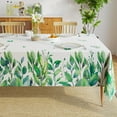 thumbnail image 1 of Spring Summer Tablecloths for Rectangle Tables, Waterproof Stain Resistant Polyester Fabric Table Cover Green Leaves Pattern Table Cloth for Dinner Party Picnic Camping, 60 x 84 Inch, 1 of 6