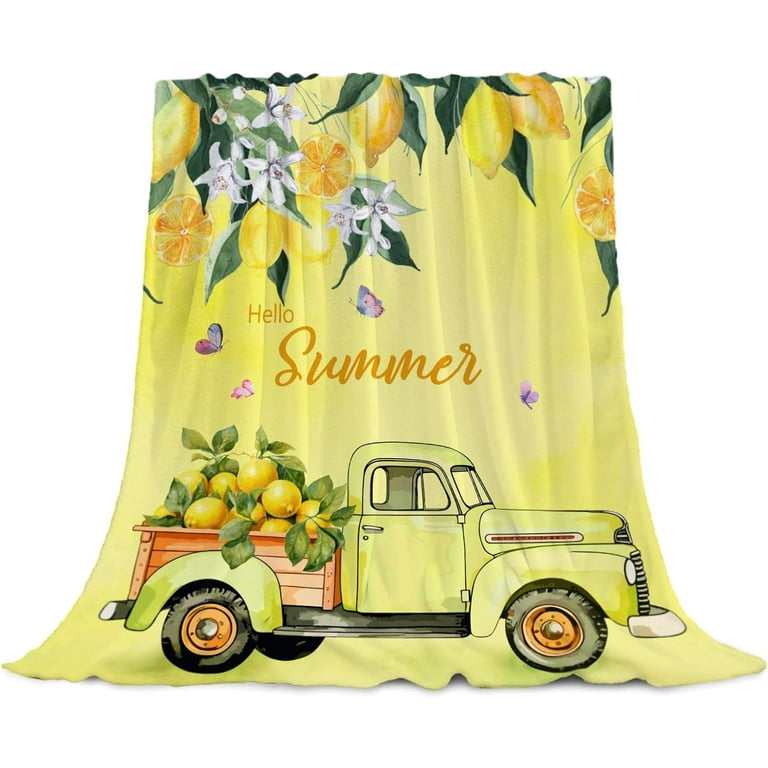 Spring Summer Throw Blanket Twin Size Farmhouse Summer Theme