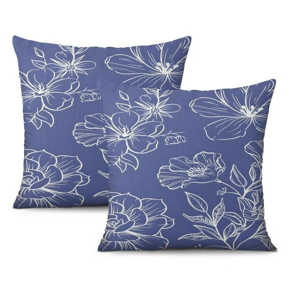 Spring/Summer Throw Pillow Covers, 20x20 Inch, Floral Tulips & Mason Jars Design, Set of 2, Bloom with Grace for Home Sweet Home, Ideal Farmhouse Decoration