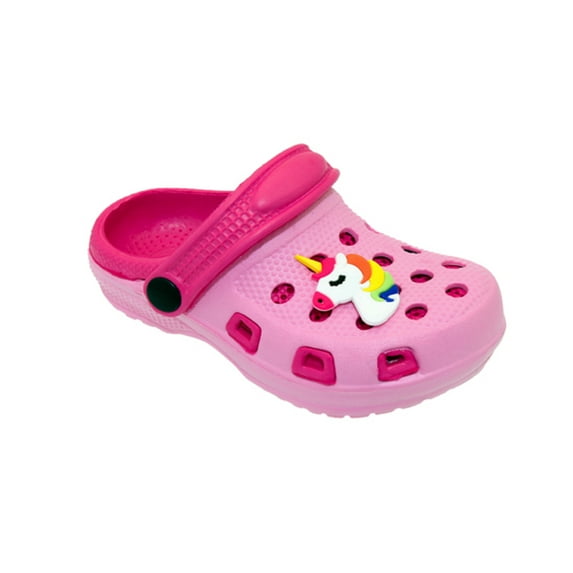 Spring Summer Toddler Girls' Fashion Slingback Sandal Clogs With Cute Appliqué Detail For Beach, Pool or Everyday Wear - Assorted colors - Sizes 5-10