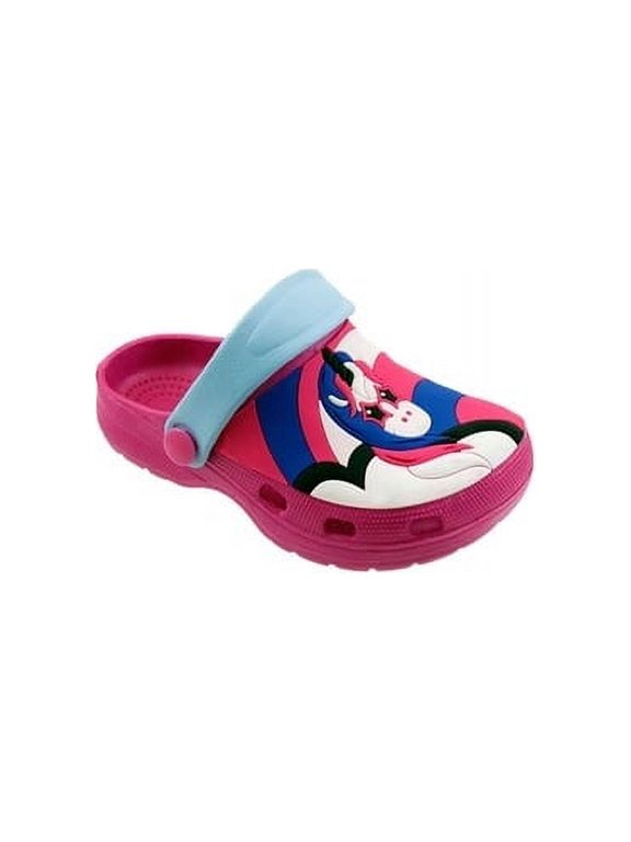 Spring Summer Toddler Girls' Fashion Slingback Sandal Clogs With Unicorn and Rainbow Design For Beach, Pool or Everyday Wear - Assorted colors - Sizes 5-10