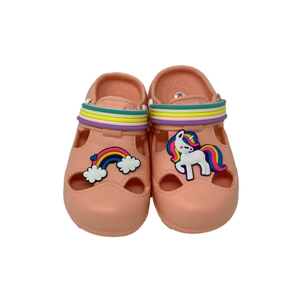 Spring Summer Toddler Girls' Fashion Slingback Unicorn Sandal Clogs For Beach, Pool or Everyday Wear - Assorted colors - Sizes 5-10