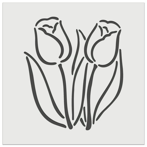 Spring Summer Tulips DIY Cookie Wall Craft Stencil - 3.5 Inch