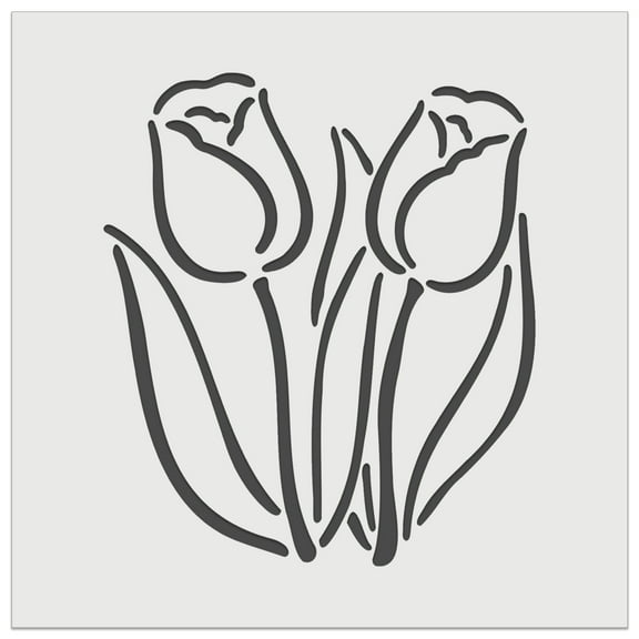 Spring Summer Tulips DIY Cookie Wall Craft Stencil - 4.5 Inch