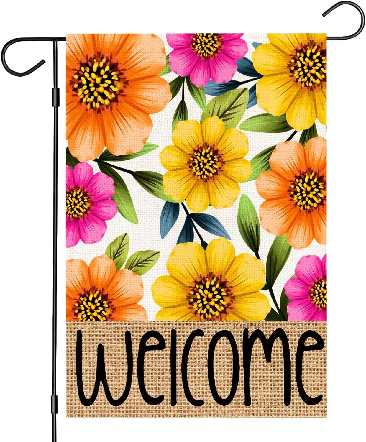 Spring Summer Welcome Garden Flag 12x18 Inch Double Sided Outside ...