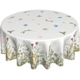 thumbnail image 1 of Spring Summer Wild Flowers Table Cloth Pink Blue Floral Plant Decorative Tablecloth Round 60 Inch Vintage Green Leaf Washable Table Cover For Holiday Party Home Kitchen Dinning Room Picnic Decor, 1 of 6