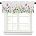 thumbnail image 1 of Spring Summer Wildflower Leaf Kitchen Curtains Valances for Windows Floral Leaves Valance Easter Farmhouse Short Rod Pocket Window Curtain 1 Panel for Window Treatment Decorations 54x18inch, 1 of 6