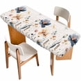 thumbnail image 1 of Spring Summer Wildflowers Table Cloths for 8 Foot Rectangle Tables, Farmhouse Retro Floral Botanical Patio Waterproof Elastic Fitted Tablecloths, Washable Rectangular Table Cover for Camping, 1 of 8
