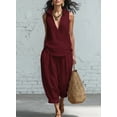 thumbnail image 1 of Spring/Summer Women's Simple Collared Shirt and Wide-Leg Pants Two-Piece Set, 1 of 6