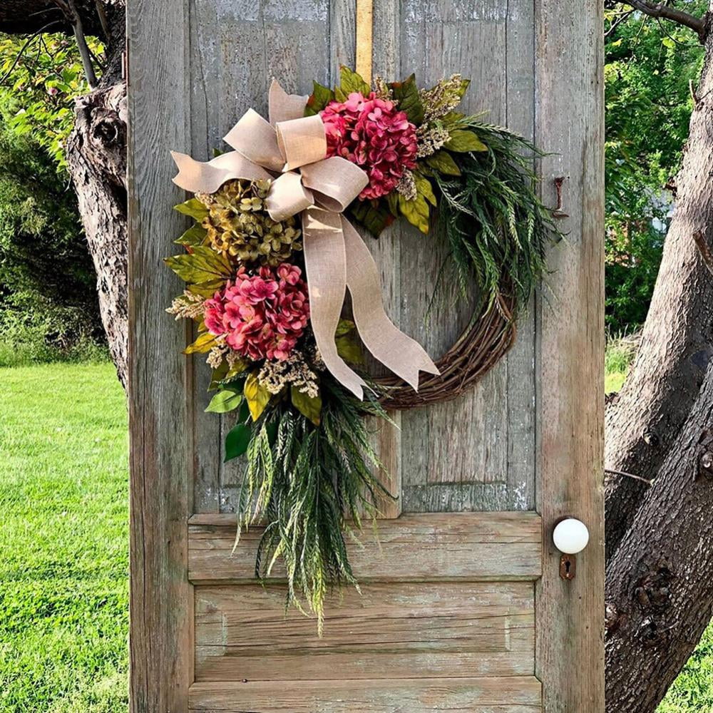 Artificial Daisy Wreath For Front Door – Spring Summer Wildflower Decor