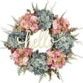 thumbnail image 1 of Spring Summer Wreath for Front Door Outside, 18" Artificial Hydrangea Flower Wreath ,Farmhouse Door Wreath for Front Door Clearance,Unique Welcome Wreath Indoor Outdoor Wedding Décor, 1 of 7