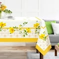 thumbnail image 1 of Spring Summer Yellow Floral Tablecloth 60x104 Inch Waterproof, Stain Resistant Cloth for Party, Picnic, Dinner Decor, Bright and Cheerful, 1 of 6