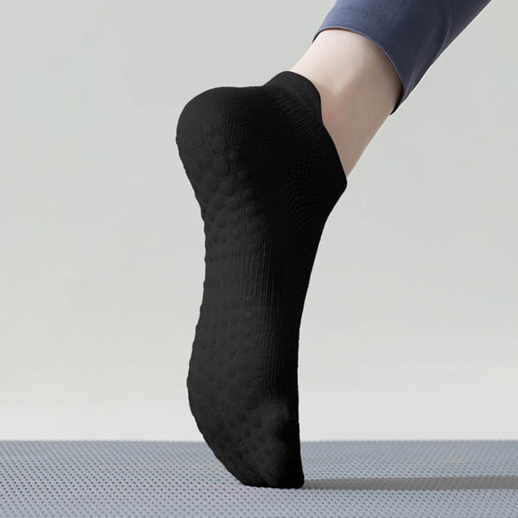 Spring Summer Yoga Socks Female Non Silicone Running Mesh Breathable Boat Sports, Black