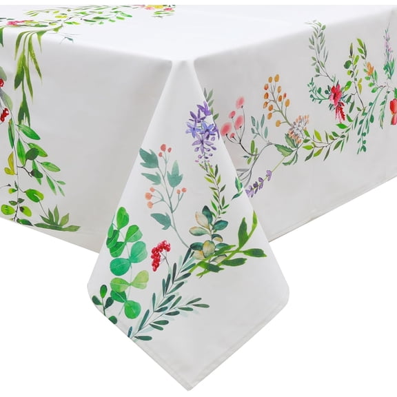 Spring SummerTablecloth, Waterproof Table Cloth for Rectangle Tables, Stain Resistant Decorative Table Cover for Kitchen Patio Dining Parties Picnic, Indoor Outdoor(60 * 84in, 4-6 Seat)