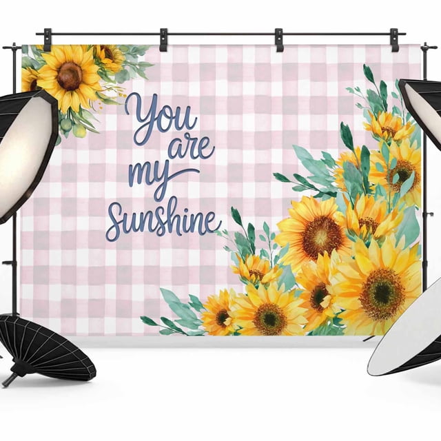 Spring Sunflower Backdrop for Photography, You Are My Sunshine Green ...