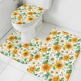 thumbnail image 1 of Spring Sunflower Bathroom Rugs Set White Daisy Oil Painting Garden Scenery Non Slip Absorbent Soft Bath Mats 3 Piece Set with Bathroom Rug, U-Shaped Floor Mat, Toilet Seat Cover Large Size, 1 of 9