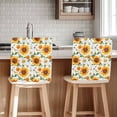 thumbnail image 1 of Spring Sunflower Chair Covers Set of 6 White Daisy Floral Oil Painting Garden Chair Back Covers Stretch Removable Washable Slipcovers Protector for Dining Room Kitchen Party Decor, 1 of 5