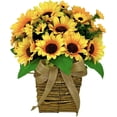 thumbnail image 1 of Spring Sunflower Door Hanging Basket Wreath, Beautiful Artificial Wreaths for Home Porch, Wall Decor, Farmhouse Decor, Festival Wedding, 1 of 6