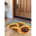 thumbnail image 1 of Spring Sunflower Door Mat&nbsp;Indoor Outdoor Entrance,Non Slip Rug for Kitchen Bathroom Entryway Rug,Black White Buffalo Plaid Yellow Floral Washable Doormat Floor Mat for Office 20x31.5 Inch, 1 of 8