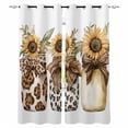 thumbnail image 1 of Spring Sunflower Glass Bottle Blackout Curtains for Bedroom Living Room Darkening Curtains 54 Inch Long Brown Bow Leopard Short Curtain for Small Window Treatment Insulated Grommet Drapes 42"x54"x2, 1 of 9