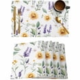 thumbnail image 1 of Spring Sunflower Green Watercolor Leaves Placemats Set of 4,Wipeable Washable Table Mats for Dining Tables,Country Floral Seamless Place Mats for Kitchen Event Party Tabletop Decor, 1 of 7