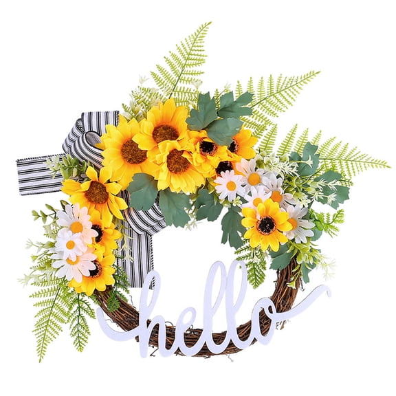 Spring Sunflower Letter WreathSpring Sunflower Alphabet Door Hanging Decoration Props Hanging Decorations Window Wall Crafts Hangings