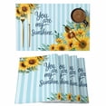 thumbnail image 1 of Spring Sunflower Placemats Set of 1, You Are My Sunshine Leaf Blue Striped Non-Slip Place Mats Washable Table Mats for Kitchen Dining Table Decorations Indoor/Outdoor, 1 of 9