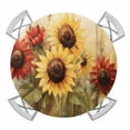 thumbnail image 1 of Spring Sunflower Round Tablecloth for 45-54 Inch Tables,Fitted Table Cover with Elastic Edge,Summer Oil Painting Floral Leaf Plant Waterproof Outdoor Table Cloth Protector for Patio Garden Dinner, 1 of 9